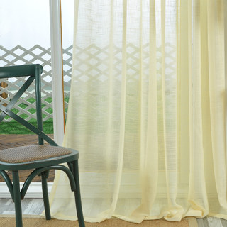 A Touch of Sunshine Lemon Yellow Heavy Semi Sheer Curtain 2