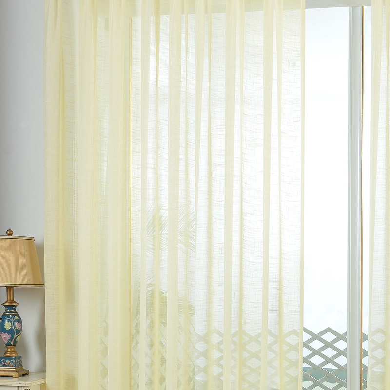 Sheer Curtain A touch of Sunshine Semi Sheer Lemon Yellow Voile Curtain Voila Voile®