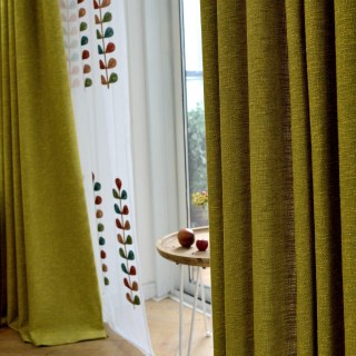 City Style Olive Green Curtain 3
