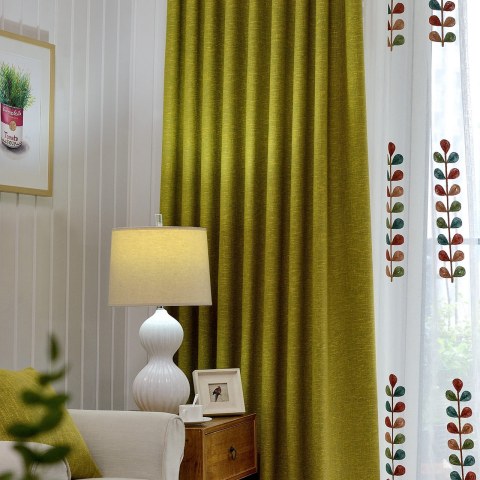 City Style Olive Green Curtain 1