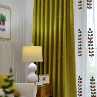 City Style Olive Green Curtain 1