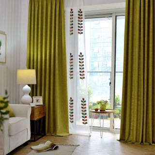 City Style Olive Green Curtain 2