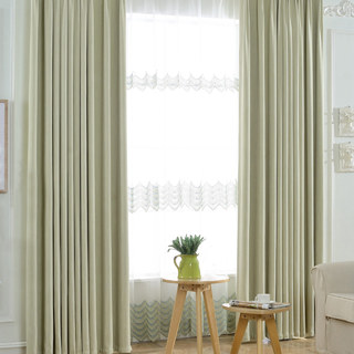 Cozy Subtle Textured Sage Green Blackout Curtain Drapes 1