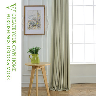 Cozy Subtle Textured Sage Green Blackout Curtain Drapes 6