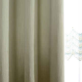 Cozy Subtle Textured Sage Green Blackout Curtain Drapes 5