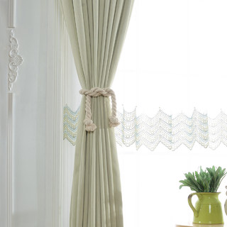 Cozy Subtle Textured Sage Green Blackout Curtain Drapes 3