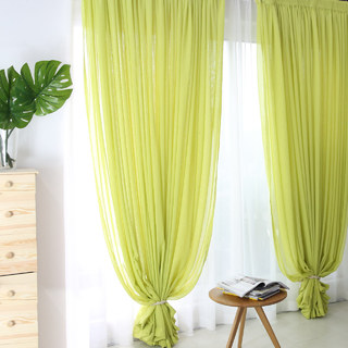 Notting Hill Lime Green Textured Sheer Curtain 4