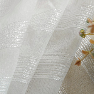 Silver Shimmery Striped White Sheer Curtain 5