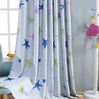 Starfish Baby Blue Curtain 2