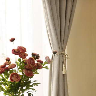 Subtle Spring Beige Curtain Drapes 6