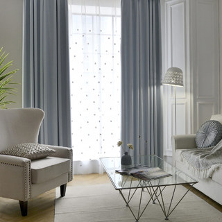 Subtle Spring Light Blue Curtain Drapes 1