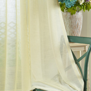 Touch of Sunshine Lemon Yellow Heavy Semi Sheer Curtain 3