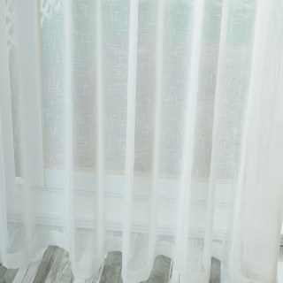 Touch of Sunshine White Heavy Semi Sheer Curtain 2