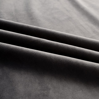 Velvet Microfiber Gray Curtain Drapes