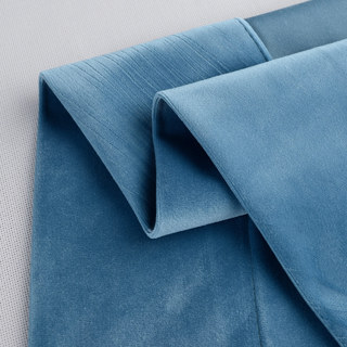 Lustrous Microfiber Teal Blue Velvet Curtain Drapes 5