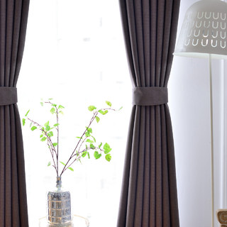 Zigzag Twill Dark Brown Blackout Curtain Drapes 4