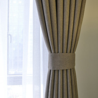 Zigzag Twill Light Brown Taupe Blackout Curtain Drapes 6