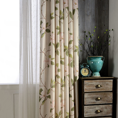 Pink Floral Curtain