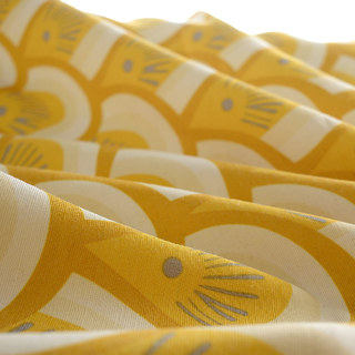 Hello Sunshine Modern Art Deco Yellow Patterned Curtain Drapes 7