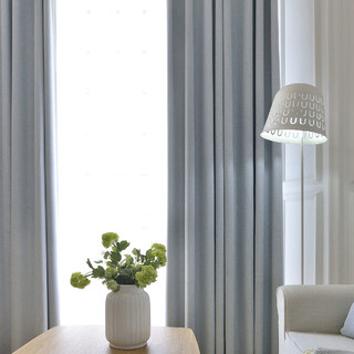 Zigzag Twill Baby Blue Blackout Curtain Drapes 3