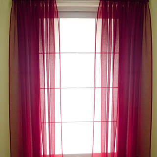 burgundy voile panels