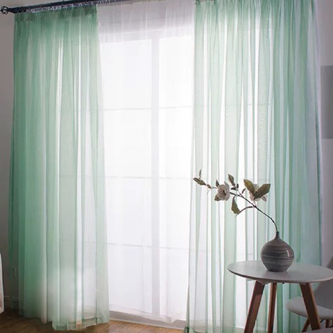 Smarties Mint Green Soft Sheer Curtain 1