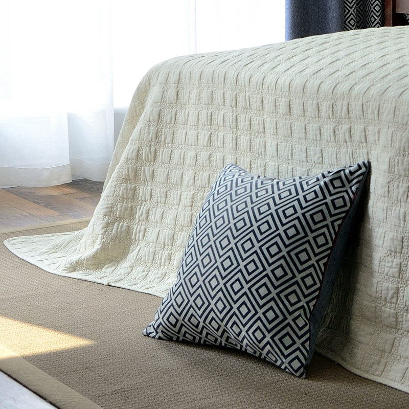 Blue Diamond Modern Geometric Roman Blind Voila Voile
