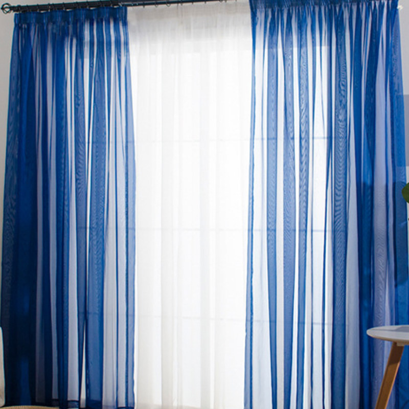 Smarties Navy Blue Soft Sheer Voile, Navy And Teal Curtains