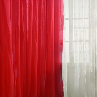 Smarties Red Soft Sheer Curtain 3