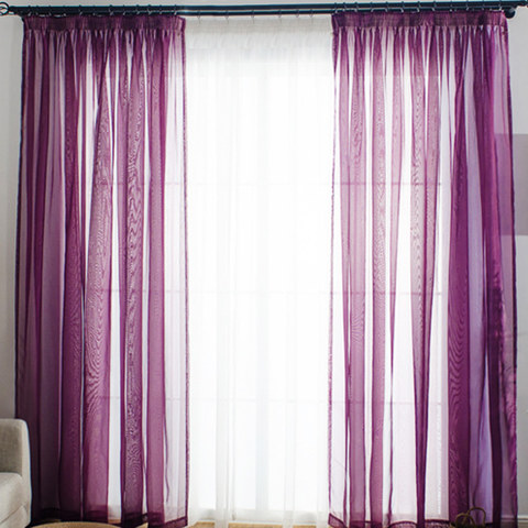 Smarties Purple Soft Sheer Curtain 1