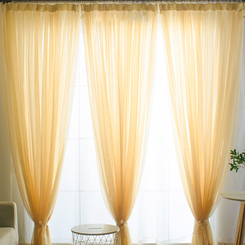 Yellow voile curtains Clearance