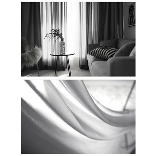 Sheer Curtain Scandinavian Grey Voile Curtain 4