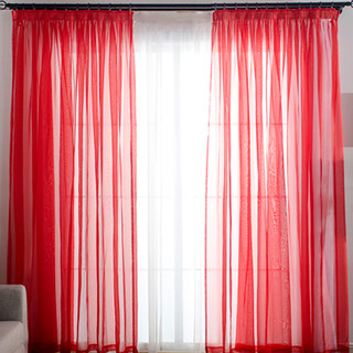 Smarties Red Soft Sheer Curtain