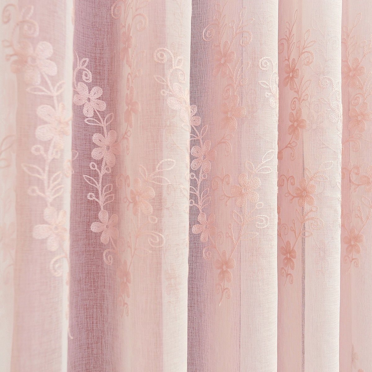 pink lined voile curtain
