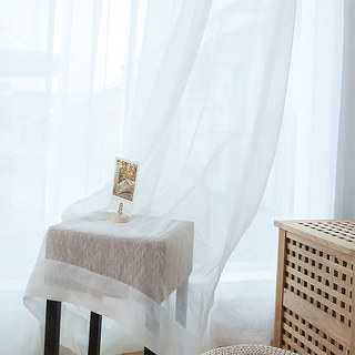 Scandinavian White Soft Cotton Sheer Curtain 4