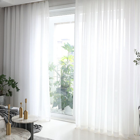 white sheer curtain