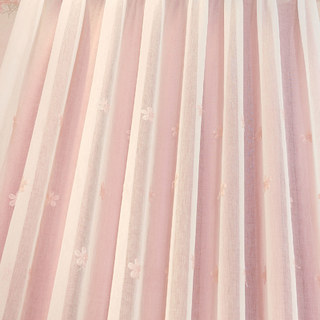 Lined Sheer Curtain Touch Of Grace Pink Embroidered Sheer Curtain with Pink Lining 3
