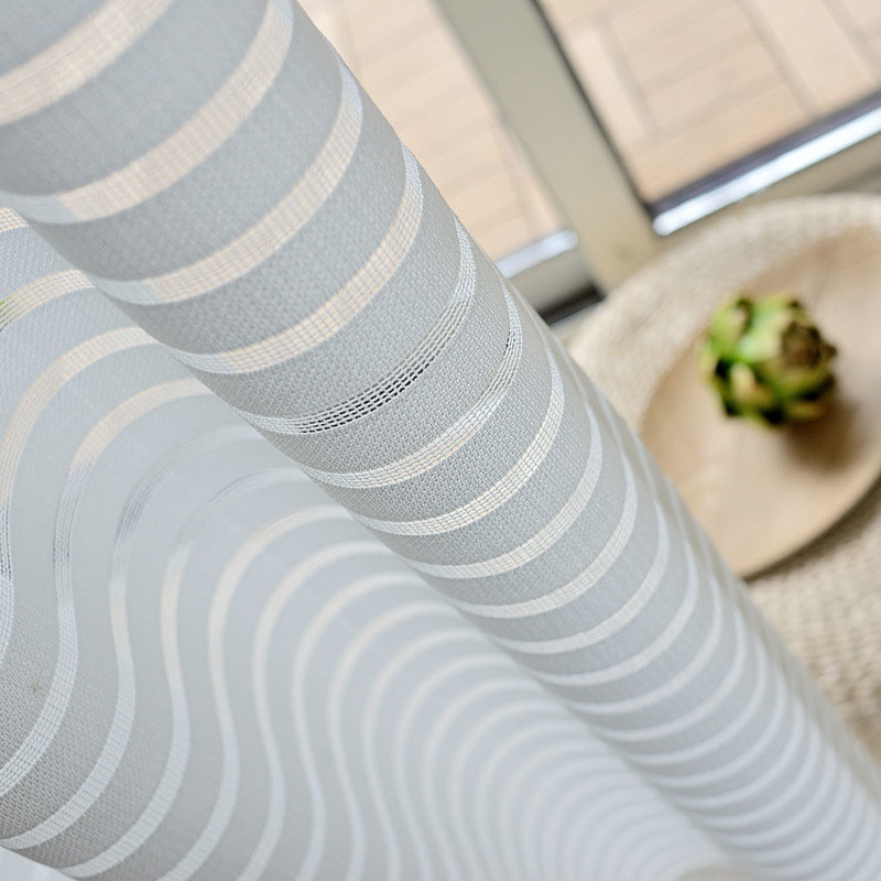 Distinct Horizontal Striped White Sheer Curtain Voila Voile®