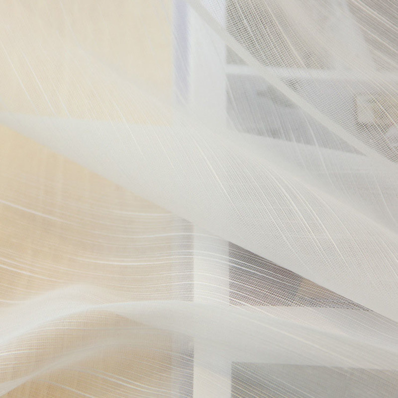 Sheer Curtain Summer Wind Stripe Texture White Voile Curtain | Voila Voile®