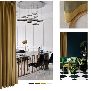 Fine Gold Velvet Curtain Drapes 4