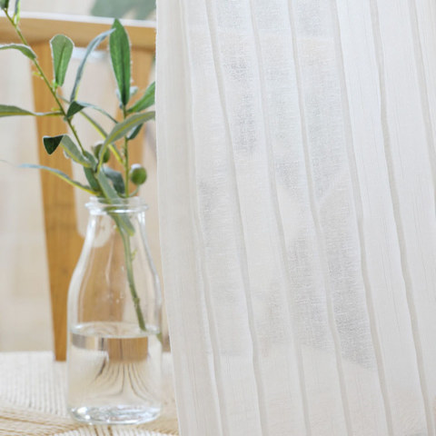Scandinavian Striped White Cotton Sheer Curtain Scandinavian Striped White Cotton Sheer, Lace Curtain Fabric Uk