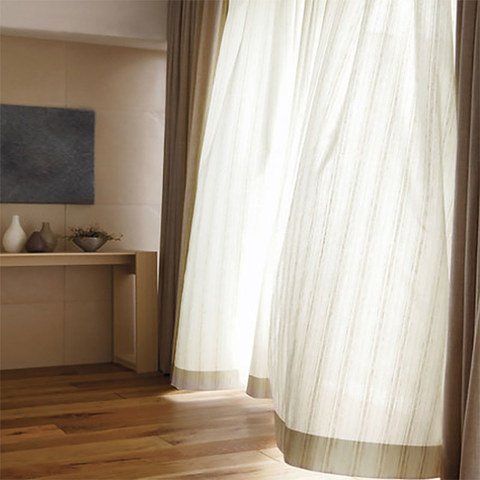 Country Escape Striped Linen Sheer Curtain 1