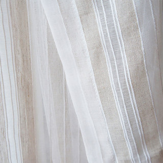 Country Escape Striped Linen Sheer Curtain 3