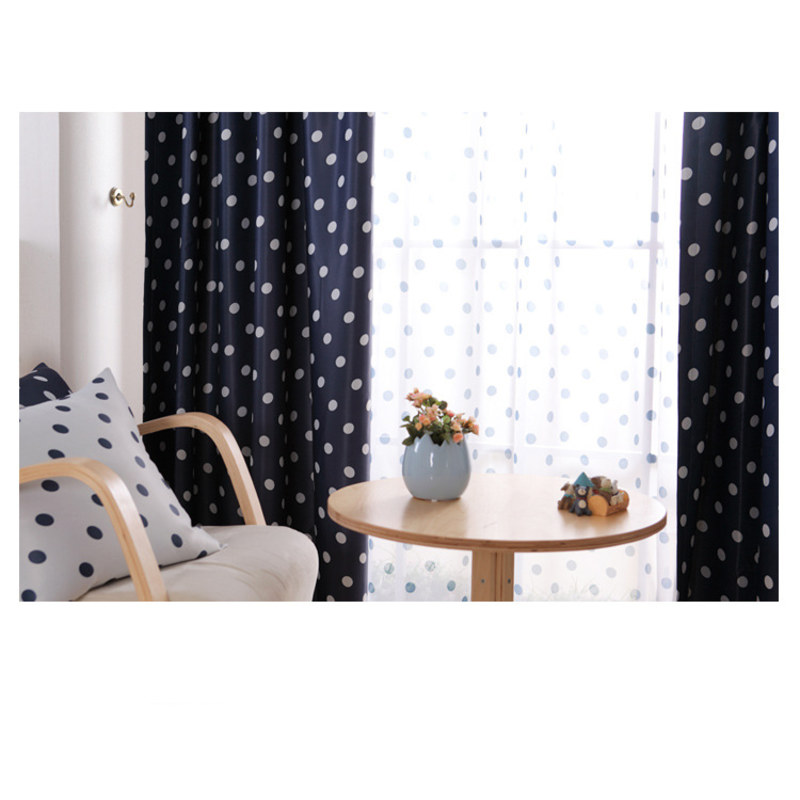 Classic Navy Blue Polka Dot Sheer Curtain Voila Voile Classic Navy Blue Polka Dot Sheer, Blue Polka Dot Sheer Curtains