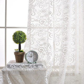 Starry Night White Shimmering Lace Sheer Curtain 4