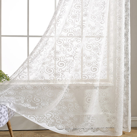 Starry Night White Shimmering Lace Sheer Curtain 1