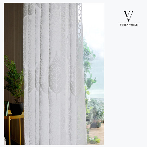 50/"-70/" AUTUMN DESIGN WHITE NET CURTAINS ANY SIZE DROPS WIDTH - 1-10 METRES