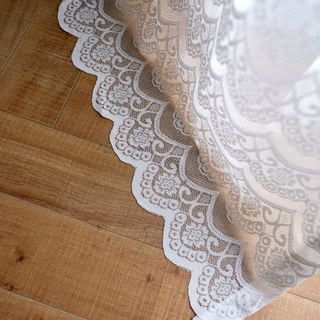 Chelsea Scalloped Design Ivory White Jacquard Lace Net Sheer Curtain 4