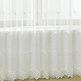 Small Great Things White Flower Embroidered Sheer Curtain 5