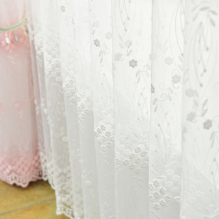 Small Great Things White Flower Embroidered Sheer Curtain 4